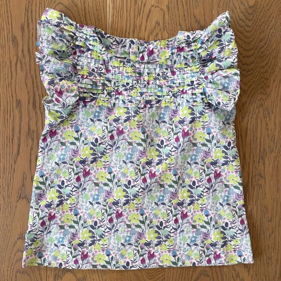 Jacadi Other - Jacadi Girls' Liberty floral flutter sleeve Blouse Top